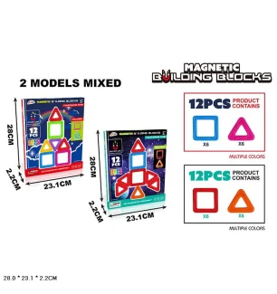 Конструктор магнітний MAGNETIC 3366-25 (96шт/2) 12 деталей 2 види у коробці 28*2,2*23,1 см