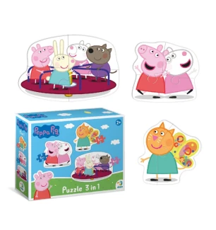 Пазли дитячі 200339 (36шт) Dodo «Peppa Pig» Пеппа та її друзі 3 в 1 елементів у коробці 18*24*4 см