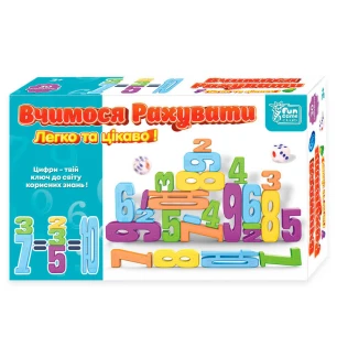 Математична гра "Вчимося рахувати" 44735 (24шт) "4FUN Game Club" 30 елементів кубик у коробці  