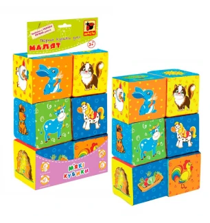 Набір MC090601-02 кубиків "Ферма" (20шт) "Масік" 6 кубиків у пакеті