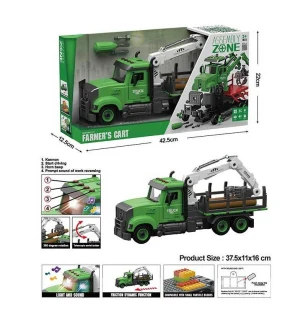 Спецтехніка інерційна YW 9073 B (24шт/2) вантажівка звуки підсвічування конструктор викрутка у короб