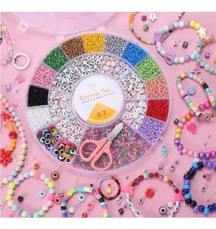 Набір бісеру 610-38 C (240шт) ножиці ліска у боксі  