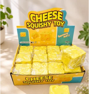 Сквіш антистрес "Сир великий" 280626 (288шт) 12 шт у коробці 7*7*7 см