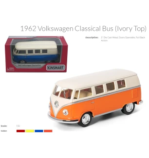 Модель машини KINSMART KT5377W (96шт/4) VOLKSWAGEN (1962) CLASSIC Ivory top інерційна 4 види двері в