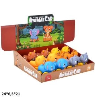 Тваринки на колесиках QZF-2 (576шт/2) 6 втдів 12 шт у коробці 24*6,5*21 см