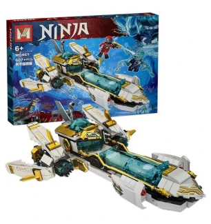Конструктор Ninjago MG861 (36шт) "Підводний човен дар долі" 607+ деталі у коробці 46x7x32 см