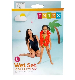Жилет надувний дитячий INTEX 58671 (24шт) помаранчевий вініл 3-6 років 2 застібки у коробці