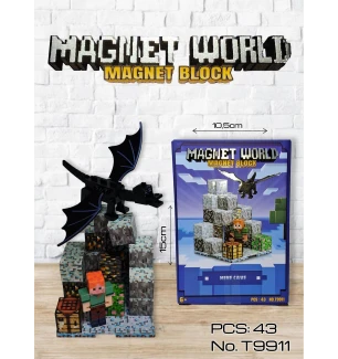 Конструктор магнітний Майнкрафт MY WORLD MINECRAFT T9911 (40шт) 43 елементи у коробці