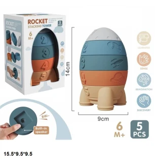 Логіка пірамідка 001-11 (60шт) ракета з пищалкою у коробці 15,5*9,5*9,5 см