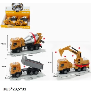 Будівельна техніка інерційна YST-8806A (108шт/2) металева батарейкова музична світиться 3 види 6 шт 