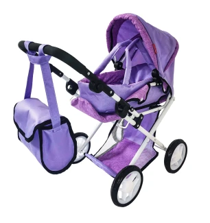 Коляска для ляльки CARRELLO UNICO 9346 PURPLE (1шт) з сумкою металева у коробці 45*15*36,5 см