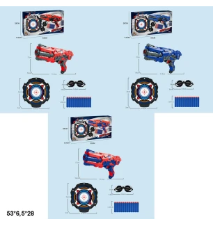 Бластер дитячий CX665/CX665-1/2 (24шт/2) з присосками окулярами та мішенню 3 види у коробці 53*6,5*2