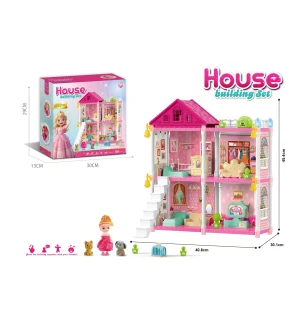 Ляльковий будинок 636-1A (8шт) з лялькою меблями та аксесуарами у коробці 30*13*29 см