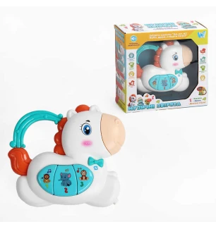 Музична конячка W-03217 (120шт) "WToys" українською мовою підсвічування ноти казки пісні у коробці  