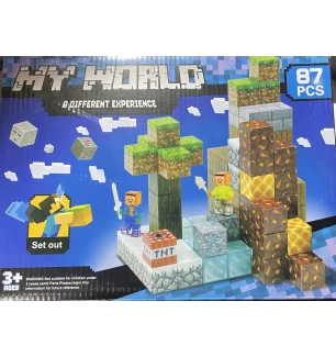 Конструктор магнітний Майнкрафт MY WORLD MINECRAFT XS-87 (50шт) 87 елементів у коробці