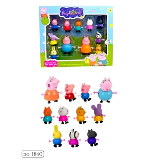 Герої Peppa Pig PP "Свинка Пепа" 1840 (24шт/2) 11 шт у наборі у коробці