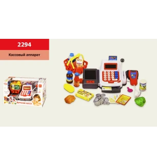 Касовий апара PLAY SMART 2294 (18шт/2) батарейковий звук продукти корзина мікрофон у коробці 33*19*1