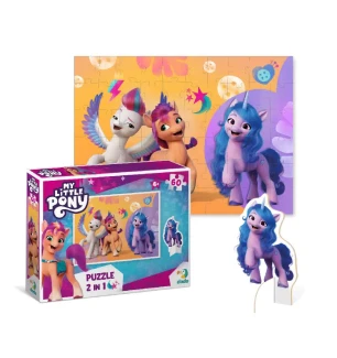 Пазли дитячі 200139 (14шт) Dodo «My Little Pony» Яскраві образи 2 в 1 60 елементів з фігуркою у коро