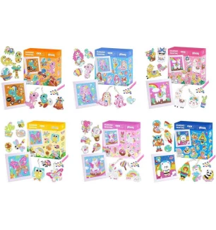 Алмазна мозаїка C 53020 (60шт) 6 видів картина та наліпки з брелком у коробці