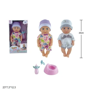 Пупс 20 см YL2320B-C/B-G (72шт/2) інтерактивний з аксесуарами горщик 2 види у коробці 23*7,5*12,5 см