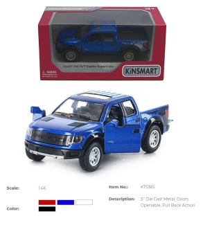 Модель машини KINSMART KT5365W (96шт/4) FORD F-150 SVT RAPTOR SUPERCREW (2013) у коробці 16*8*7,5