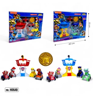 Мульт герої Щенячий патруль Paw Patrol PP H-06 (36шт/2) з базою та транспортом 2 види набір у коробц