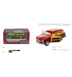 Модель легкова електрокар Ford Woody KT5402W (96шт/4) метал. інерц. відкр. дв. 1:36 4 кольори в кор.