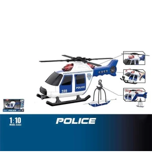 Гелікоптер WY 105 A (18шт) "Поліція" світло звук лопаті обертаються механічно масштаб 1:10 гак із за