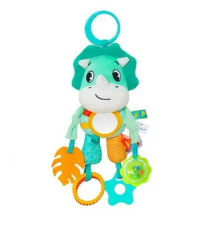 Брязкальце 24604 W (70шт) “Носоріг” текстиль 2 прорізувача кулька імітоване люстерко кільце-тримач т