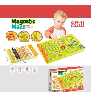 Магнітна гра 2в1 898-9111 (36шт) сортер шахи магнітний стилус у коробці  