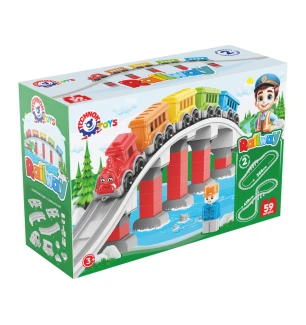 Конструктор "Залізниця ТехноК" 1300 (3шт) 59 елементів у коробці 37.4 х 25 х 13.7 см
