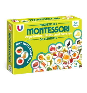 Магнітний набір 200272 (32шт) Монтесорі «Овочі, фрукти і ягоди» Dodo у коробці 14*4*21 см