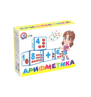 Іграшка кубики "Арифметика ТехноК" 0243 (47шт) у коробці 16.5×12.5×4 см