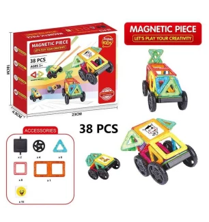 Магнітний конструктор 2266-30 (72шт) 38 деталей наліпки у коробці  