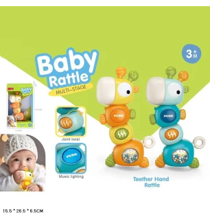 Брязкальце 6669 (72шт/2) жираф з прорізувачем батарейковий музичний світиться 2 види у коробці 26,5*