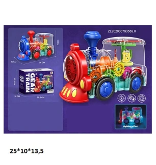 Потяг з шестернями FS238-1A (60шт/2) батарейковий світиться 2 види у коробці 20,5*10*13,5 см