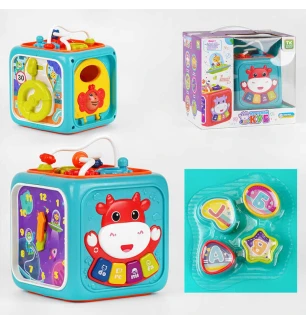 Музичний куб 57959 (24шт) "TK Group" українською мовою світло казки геометричний сортер годинник шес