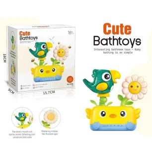 Гра для ванни 2589 (60шт) "Папуга з квіткою" механічний принцип роботи присоски у коробці  