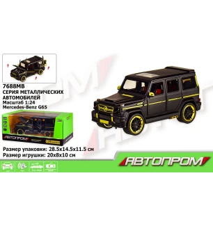 Машина металева 7688MB (12шт/2) "АВТОПРОМ" 1:24 Mercedes-benz G65 AMG Brabus, колір матово-чорний, б