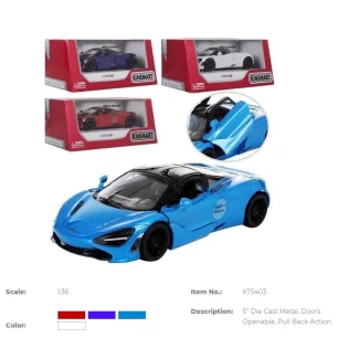 Модель машини KINSMART KT5403W (96шт/4) "McLaren 720S" металева інерційна у коробці