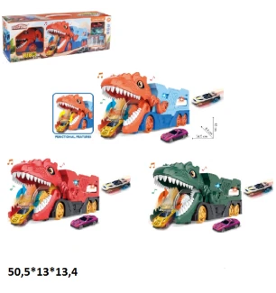 Трейлер-монстр паркінг 660-S111/S112/S113 (24шт) динозавр з металевими машинками 2 шт батарейковий м