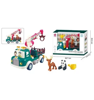 Спецтехніка A 88030 (18шт) інерція підсвічування звуки парогенерація рухомі елементи конструктор на 