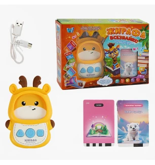 Картридер "Жирафа Всезнайко" 30317 (48шт) "WToys" укр мовою 122 картки 244 зображення,18 тем для нав