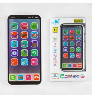 Музичний телефон TK 90918 (60шт/2) "WToys" укр мовою підсвічування слова скоромовки звуки пісні казк
