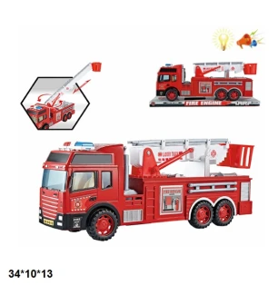 Пожежна машина інерційна SH-9018 (60шт/2) батарейкова музична світиться під слюдою 34*10*13 см