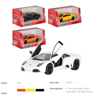 Модель машини KINSMART KT5317W (96шт/4) LAMBORGHINI MURCIELAGO LP640 металева інерційн відкриваютсья