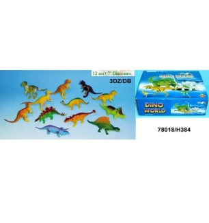 Динозавр гумовий H384 (360шт/2) 7" 8 видів 36 шт у коробці