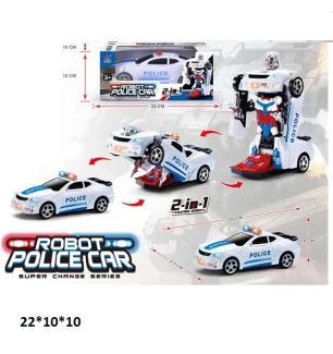 Поліція-трансформер FW-2038 (72шт/2) батарейковий музичний світиться 2 види у коробці 22*10*10 см