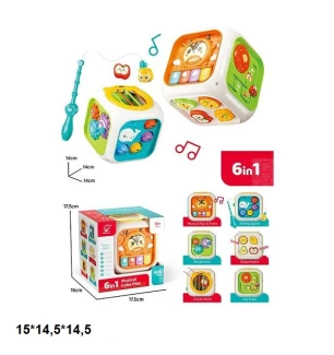 Логіка куб 987 (32шт) багатофункціональний батарейковий музичний світиться у коробці 15*14,5*14,5 см