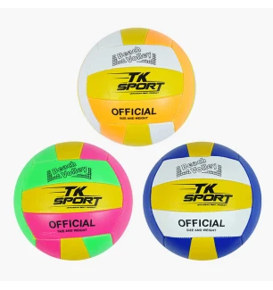 М`яч волейбольний C 64667 (100шт) "TK Sport" 3 види м`який PVC вага 280-300 грамів розмір №5